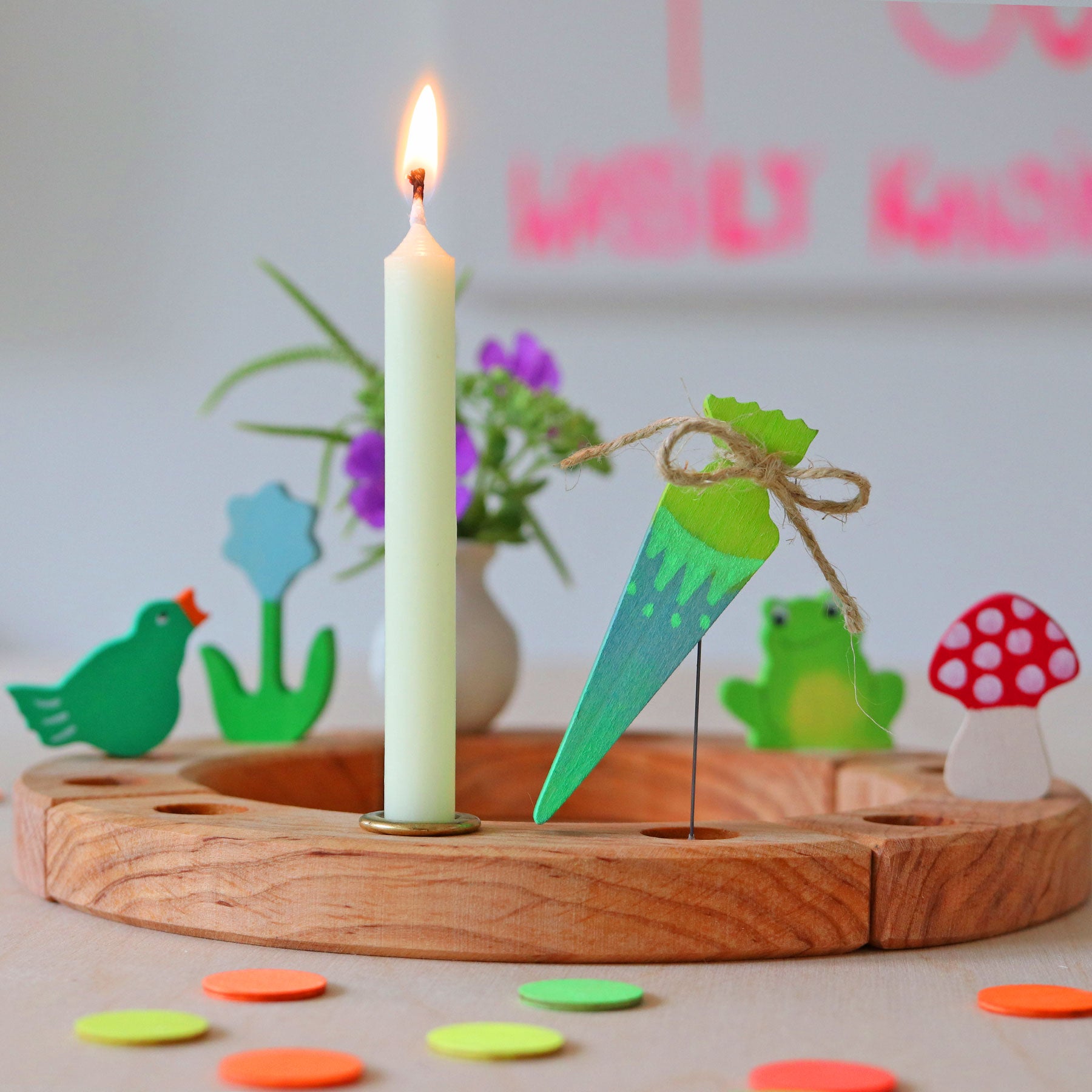 Deco School Cone Neon Green - Grimm's
