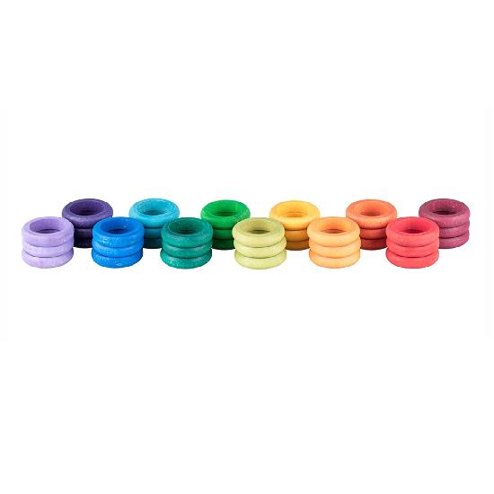Coloured Rings 36 pcs (12 colours)