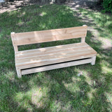 Cedar Bench with back 34 x 15 x 12.5 - Just Playing