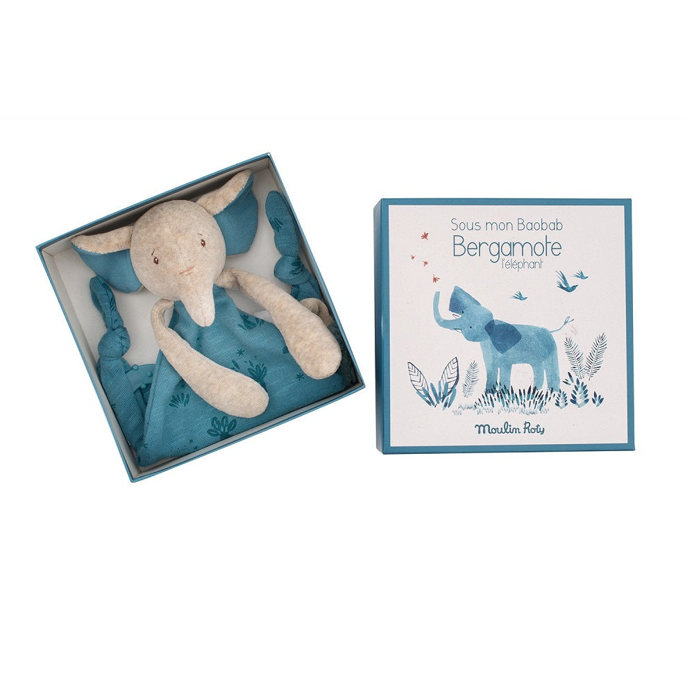 Sous Mon Baobab - Elephant Cuddle Toy w/Pacifier Ring