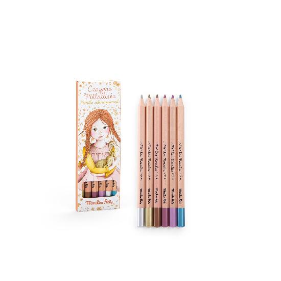 Les Rosalies - 6 Metallic Colouring Pencils