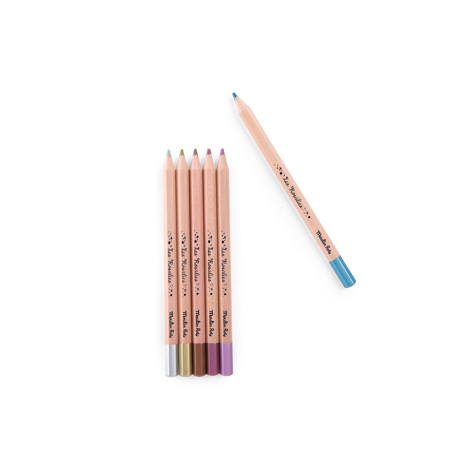 Les Rosalies - 6 Metallic Colouring Pencils
