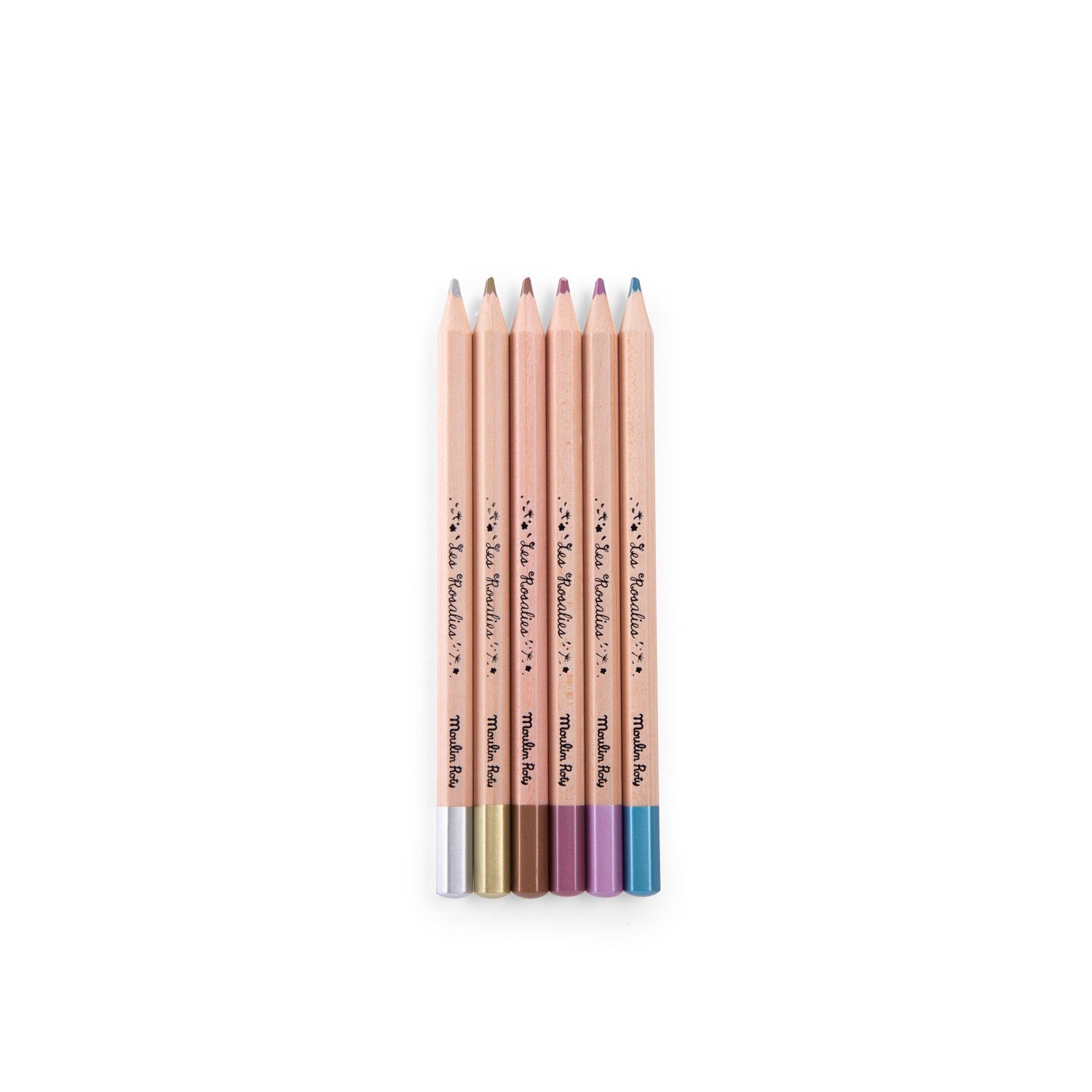 Les Rosalies - 6 Metallic Colouring Pencils