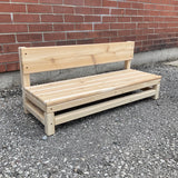 Cedar Bench with back 34 x 15 x 12.5 - Just Playing