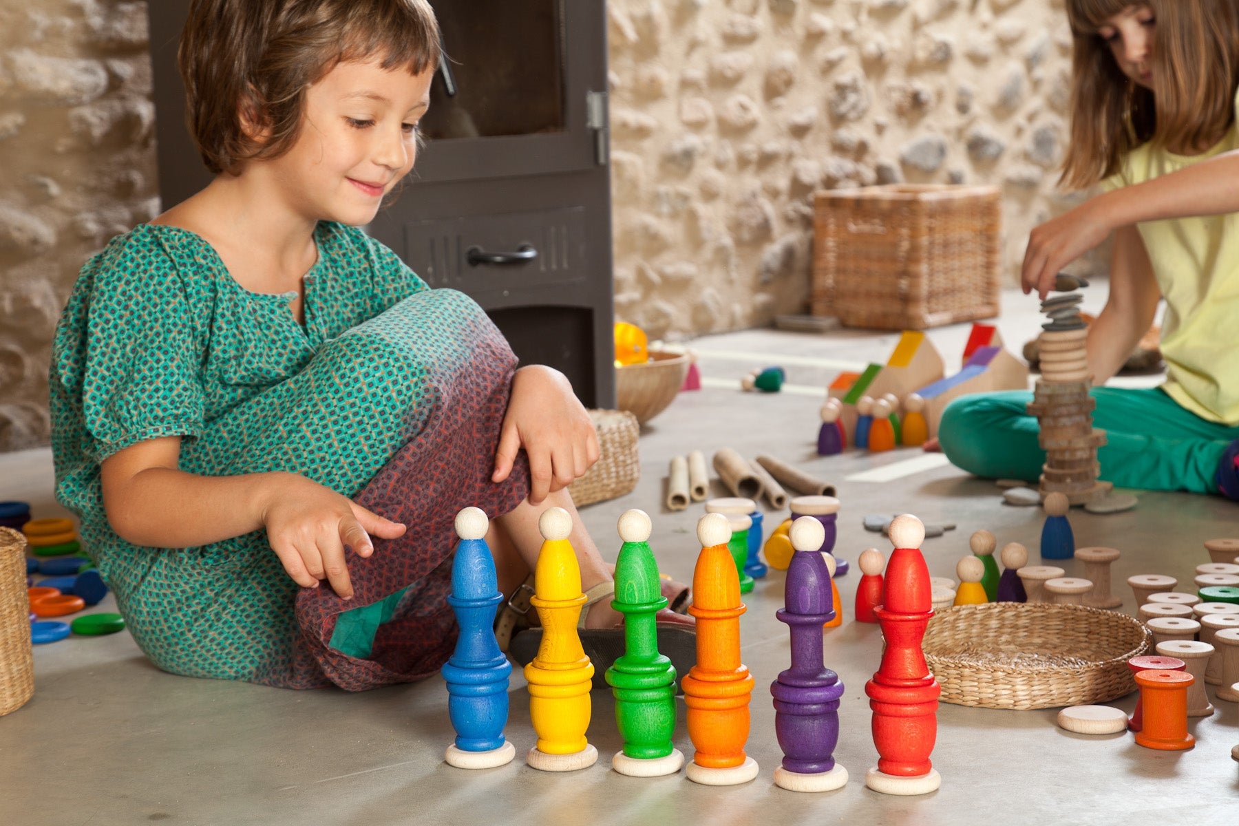 Coloured Nins, Mates/Pots and Coins 18pcs (6 colours)