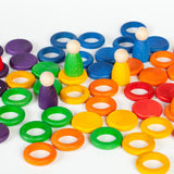 Coloured Nins, Rings and Coins 48pcs (6 colours)