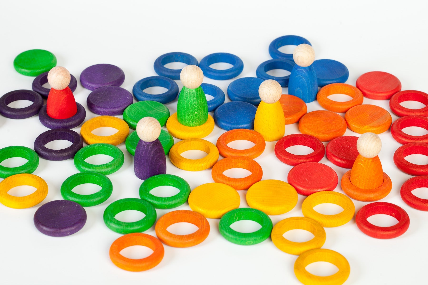 Coloured Nins, Rings and Coins 48pcs (6 colours)