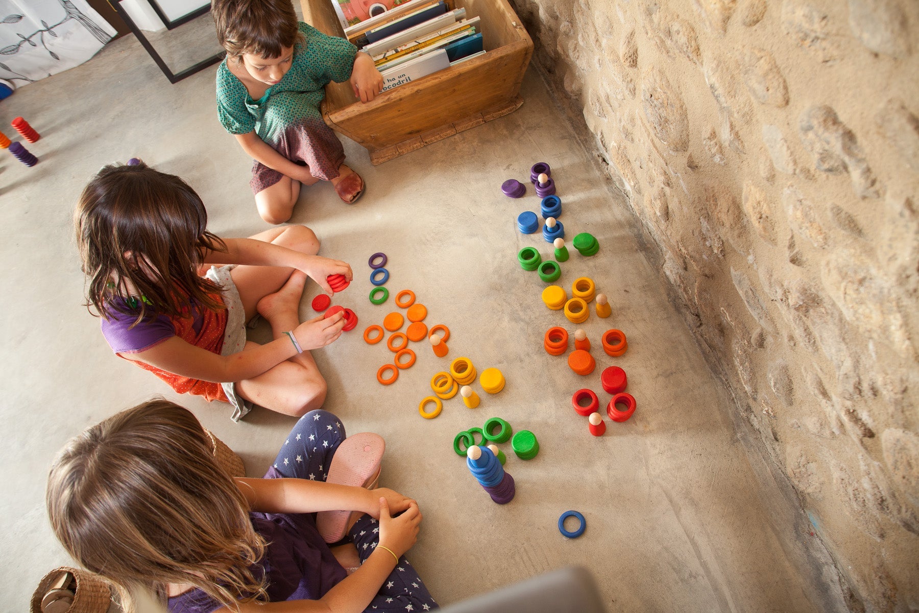 Coloured Nins, Rings and Coins 48pcs (6 colours)