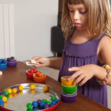 Coloured Bowls and Marbles With Tongs (6 colours)