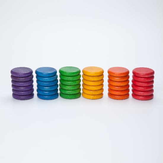 Coloured Coins 36 pcs (6 colours)