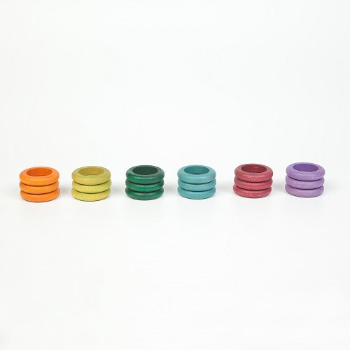 Coloured Rings 18 pcs (6 no basic colours) -