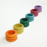Coloured Rings 18 pcs (6 no basic colours) -