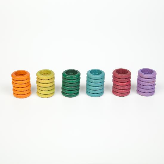Coloured Rings 36 pcs (6 no basic colours)