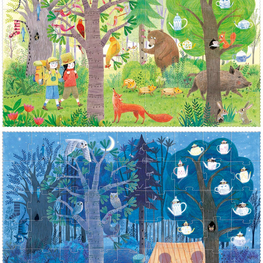 Puzzle - Night & Day in the Forest Reversible Puzzle