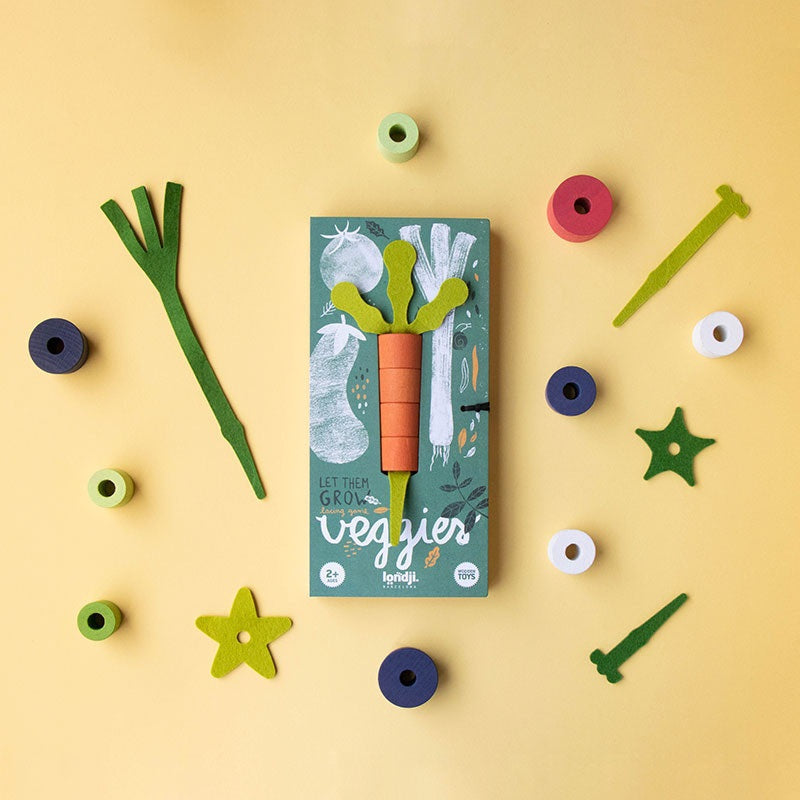 Wooden Toy - Let Them Grow Veggies Threading Game