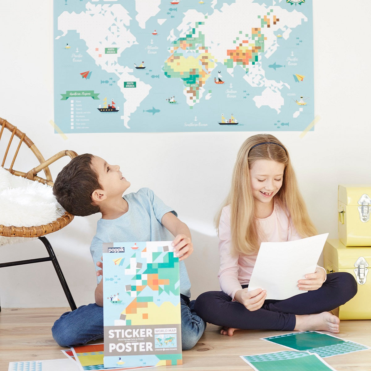 Sticker Poster World Map