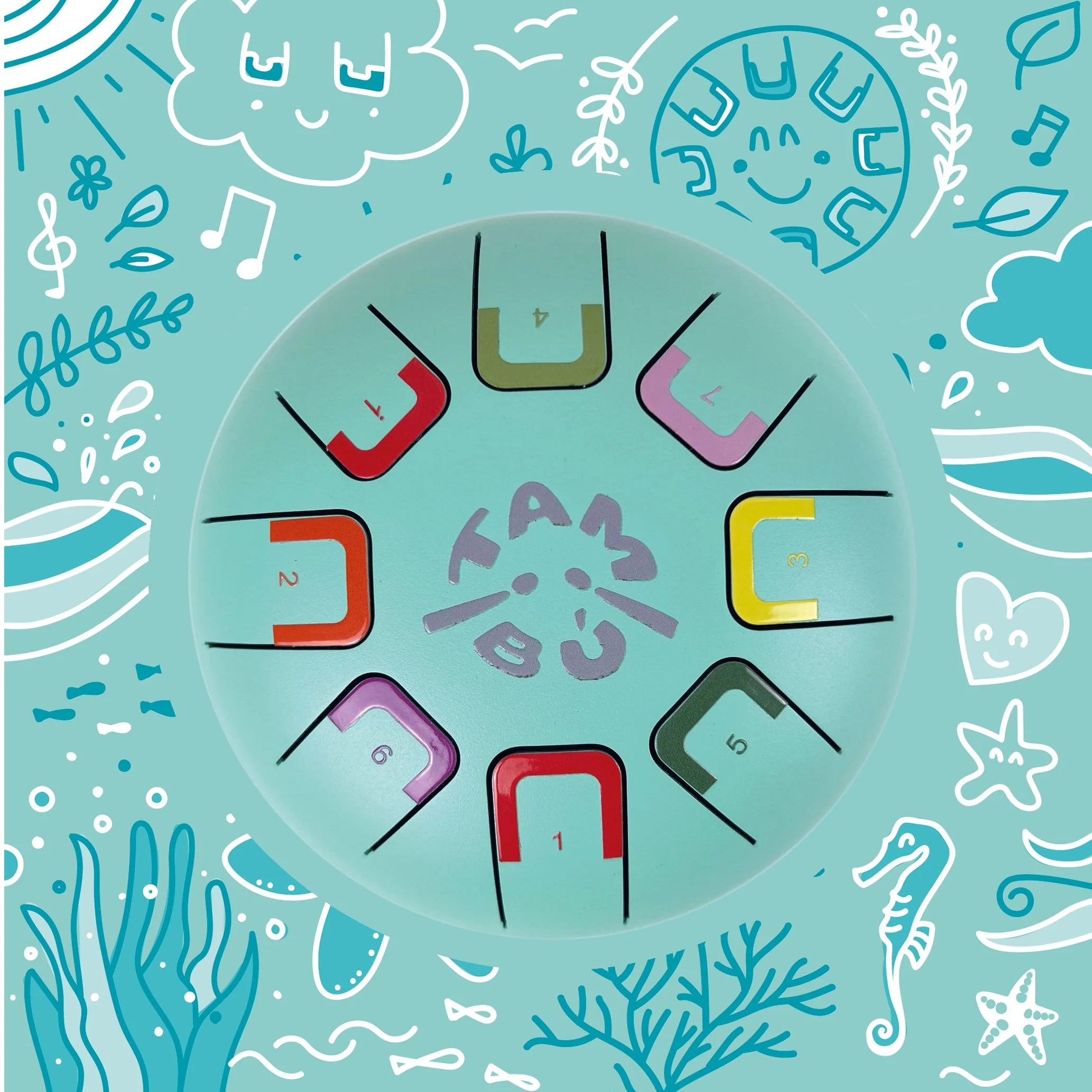 6" Tambu 8 Tones TEAL PEAL