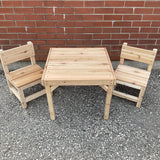 Cedar Table and 2 Chairs - Just Playing