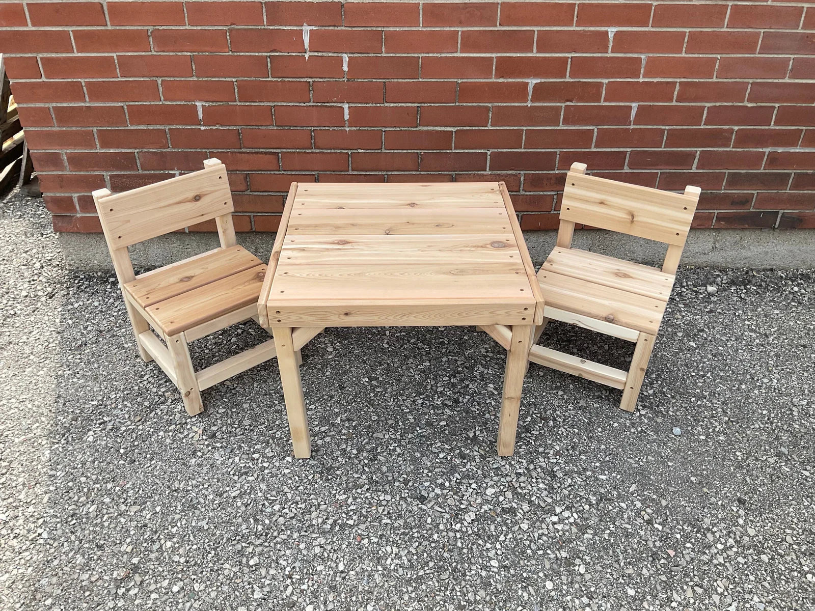 Cedar Table and 2 Chairs - Just Playing