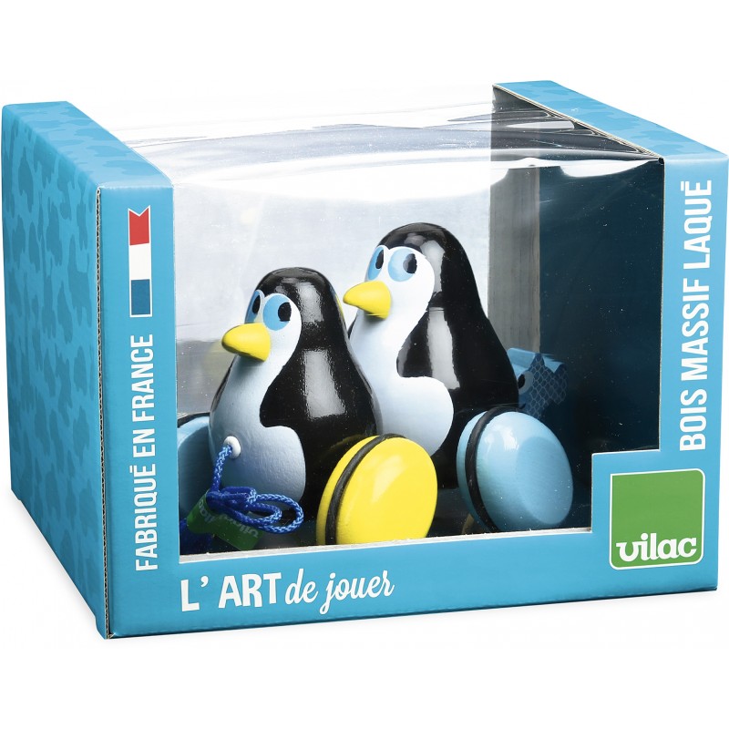Vilac - Pull toy, Hans and Knut Penguins WHILE QTY LAST