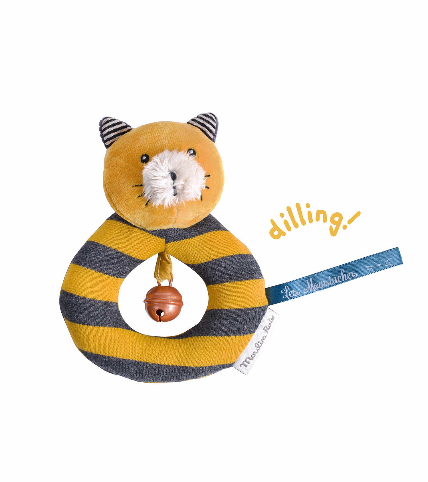 Moustaches - Lulu Ring Rattle (14cm)