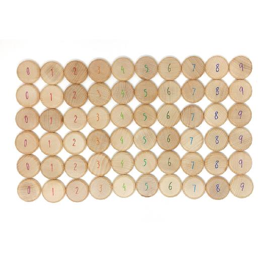 Grapat - Wood Coins to Count 60 pcs WHILE QTY LAST
