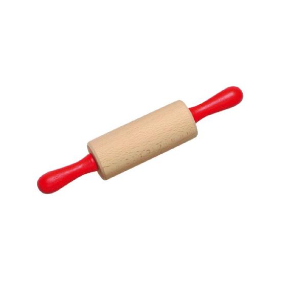 Gluckskafer Wood rolling pin red handles (21 cm) WHILE QTY LAST  