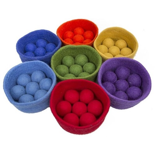 Rainbow - Balls 3.5cm and Bowls Set 56 pcs (7 colours)