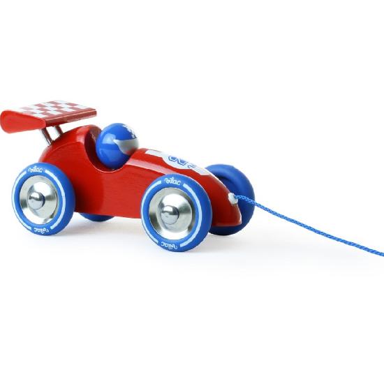 Vehicle - Pull Along Racing Car, Red and Blue     