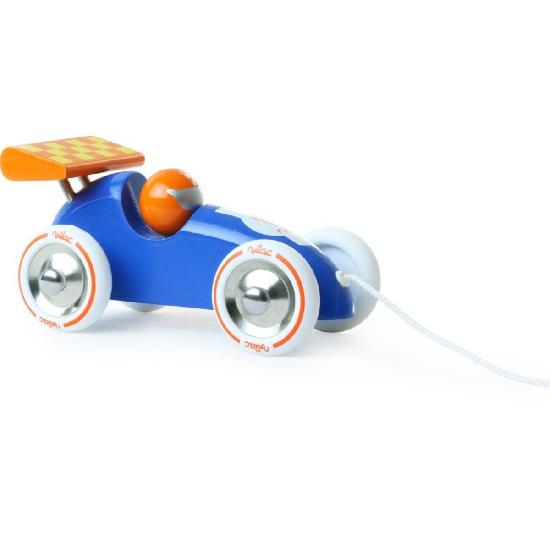 Vehicle - Pull Along Racing Car, Blue and Orange