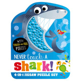 Never Touch A Shark! 4-in-1 Jigsaw Puzzle Set