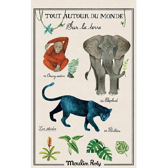 P.O.P. Moulin Roty SHOP Poster - Sur la Terre Tout Autour du Monde 50x80cm