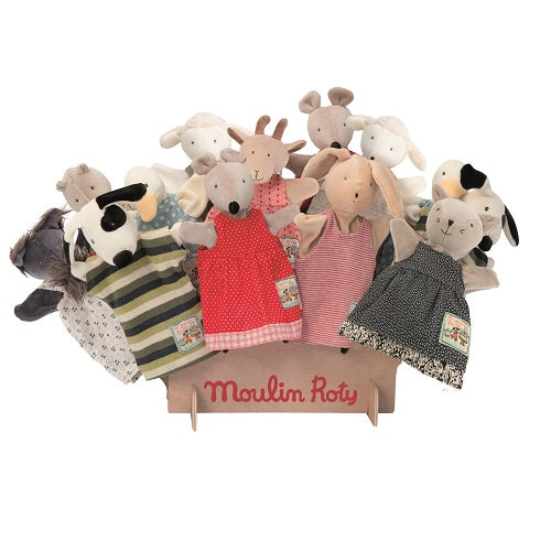 P.O.P. Moulin Roty - Hand Puppet Display (holds 13 puppets) Puppets Sold Separately