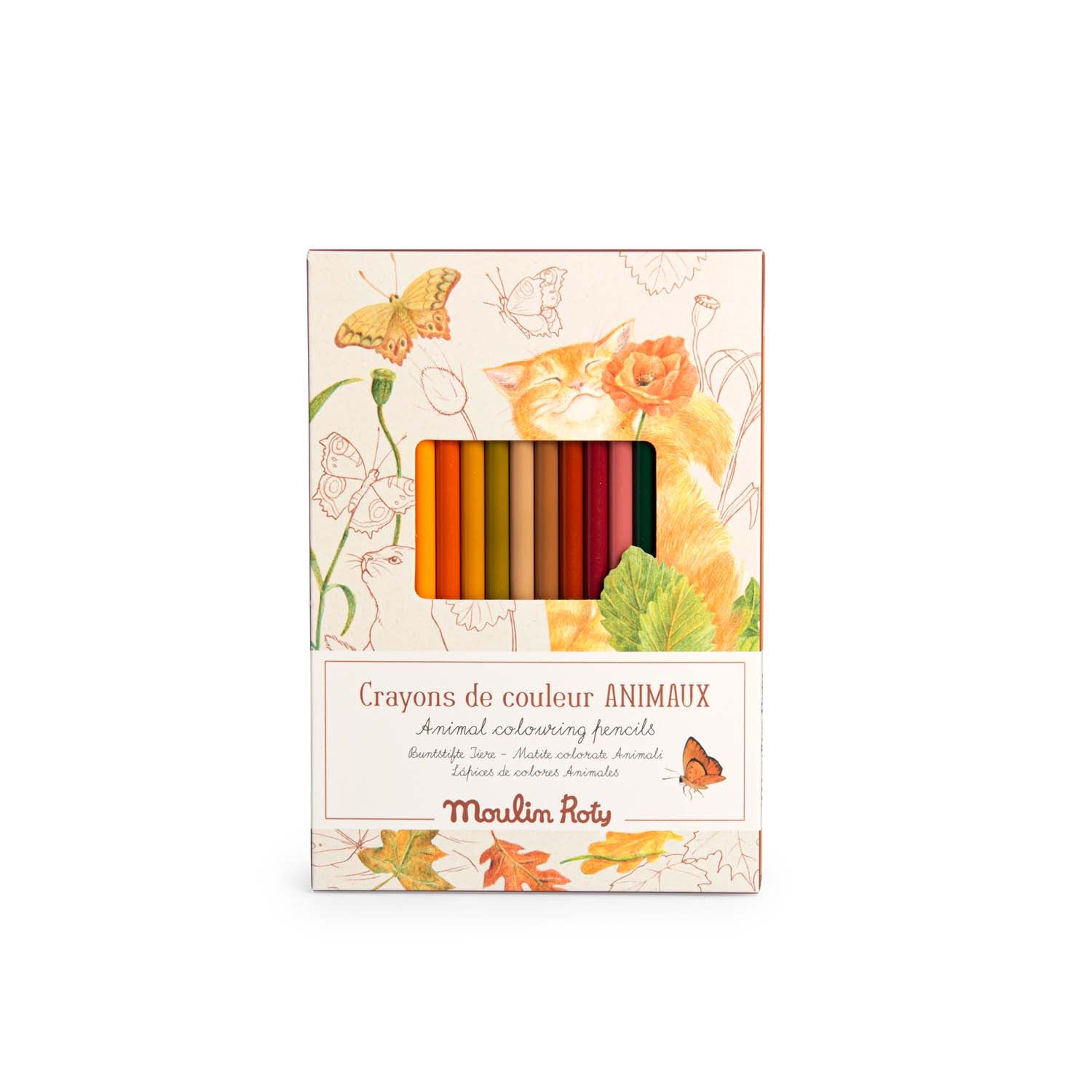 Le Jardinier - 12 ANIMAL Colouring Pencils and Cards