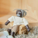Grandfather Dollhouse Figure - Dark Skin Tone