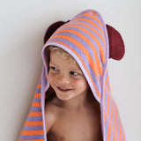 Cotton Hooded Towel Lavender Bear