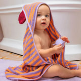 Cotton Hooded Towel Lavender Bear