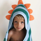 Cotton Hooded Towel Lagoon Dino