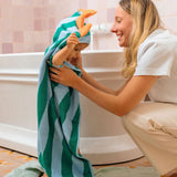 Cotton Hooded Towel Lagoon Dino