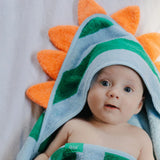Cotton Hooded Towel Lagoon Dino