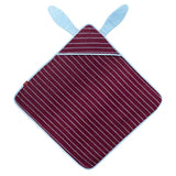 Cotton Hooded Towel Burgundy Bunny
