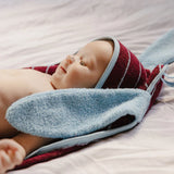Cotton Hooded Towel Burgundy Bunny