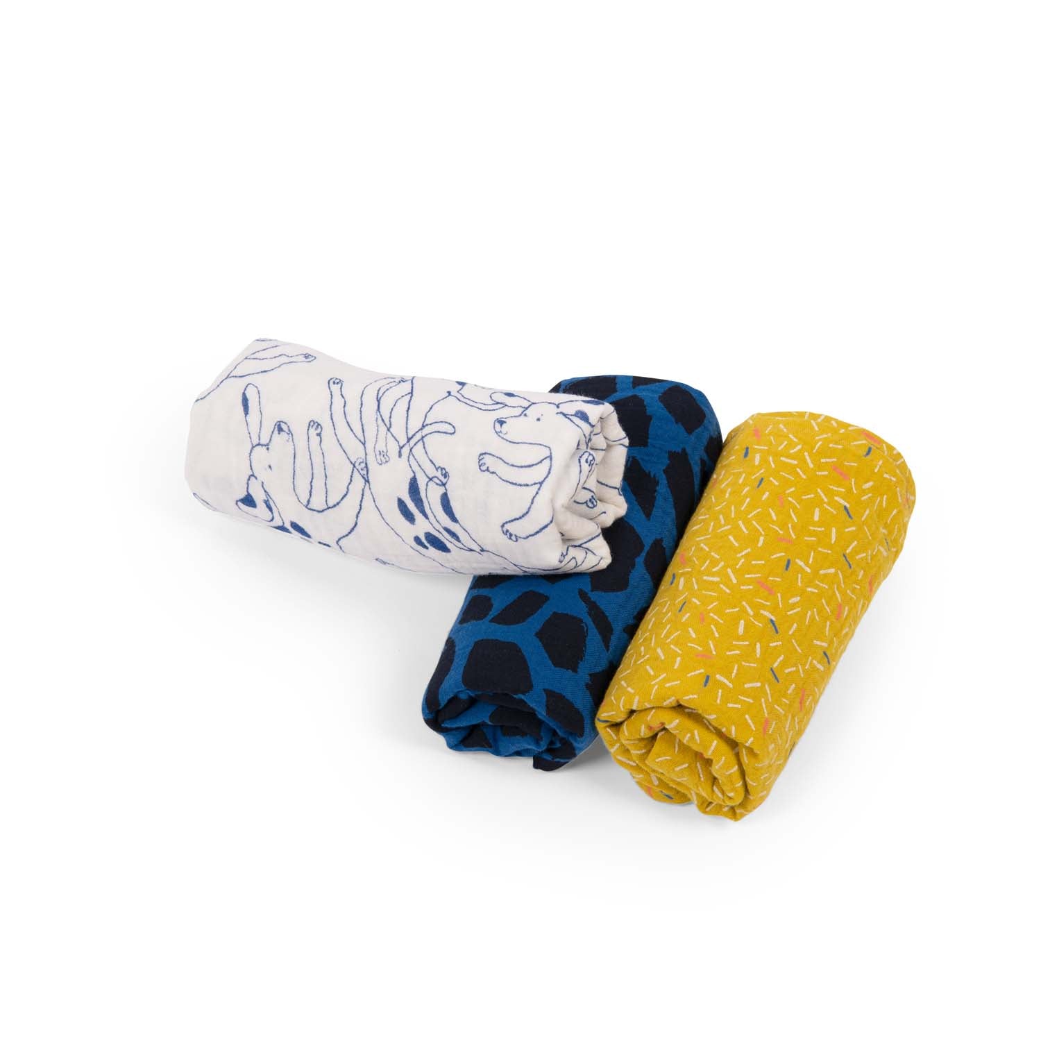 Puce & Pilou - Set of 3 Muslin Squares