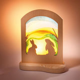 Rabbits Colour Silhouette