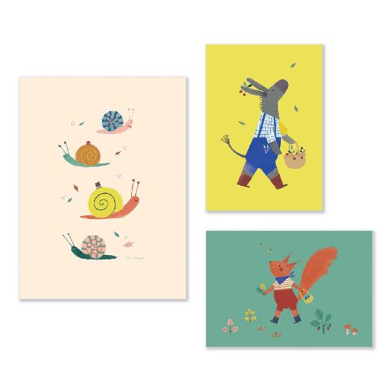 Moulin Roty - Pomme des Bois - Set of 3 Wall Art