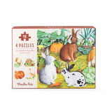 Le Jardinier - Garden Animals Mini Puzzles 4x12pcs