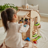 Green Dollhouse With Furniture