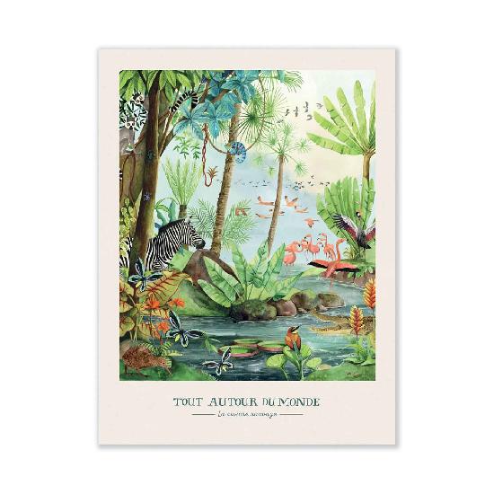 Moulin Roty - Tout Autour Du Monde - La Riviere Sauvage EN FRANCAIS / FRENCH ONLY Wall Art 30x40cm