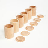Natural Cups With Lids x 6