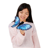 Blue Morpho Butterfly  Finger Puppet
